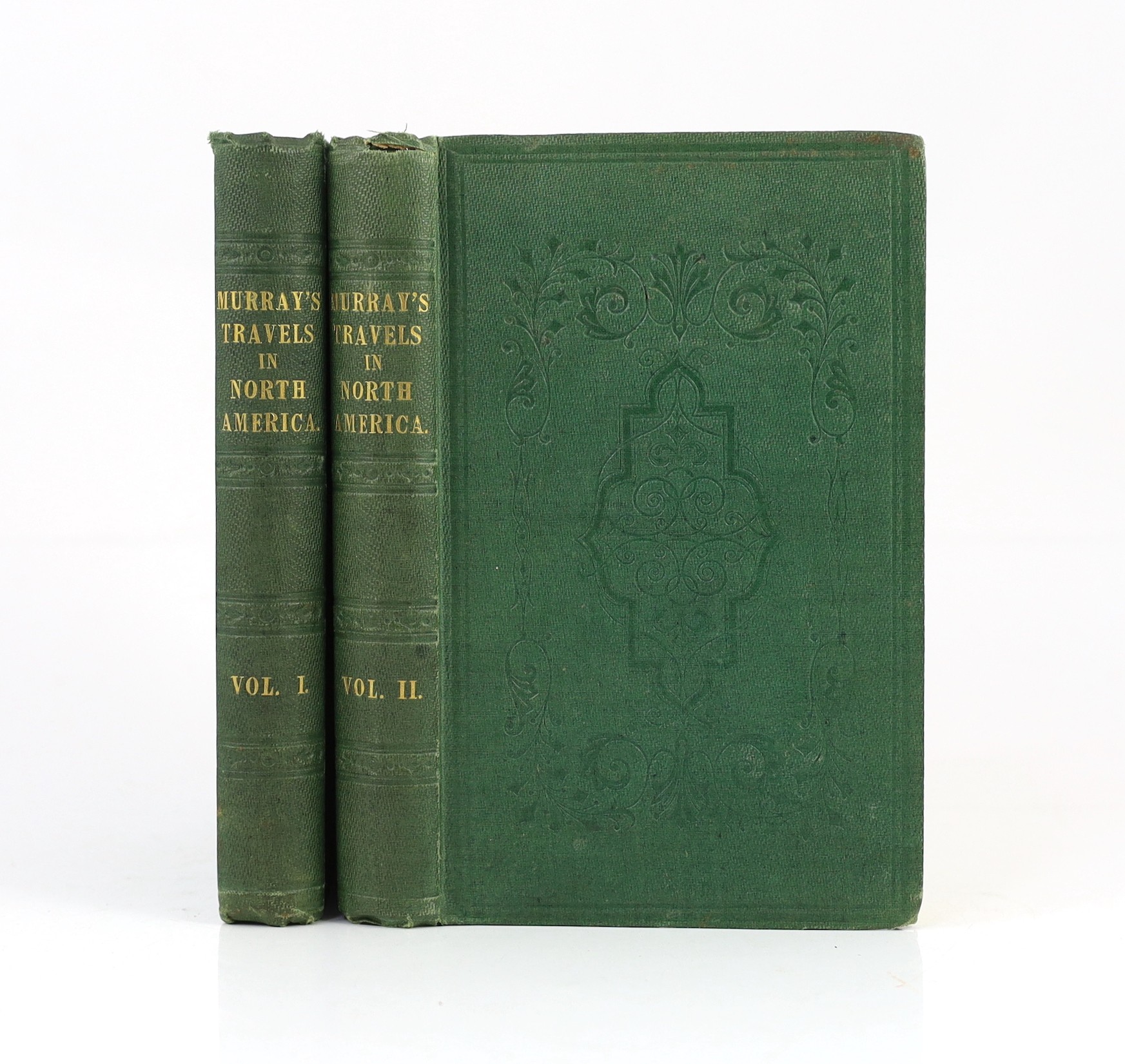 Murray, Charles Augustus - Travels in North America, including a summer residence with the Pawnee Tribe of Indians ... 3rd edition, revised (etc.), 2 vols, publisher's blind-decorated and gilt lettered cloth, partly unop